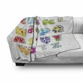 thumbnail image 3 of Letters Soft Flannel Fleece Throw Blanket, Full Alphabet with Various Designs Abstract Dots Squares Paint Splashes Pattern, Cozy Plush for Indoor and Outdoor Use, 70" x 90", Multicolor, by Ambesonne, 3 of 6