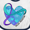 thumbnail image 4 of Inktastic Suicide Prevention Awareness Purple and Teal Heart Ribbon Boys or Girls Baby Bib, 4 of 4