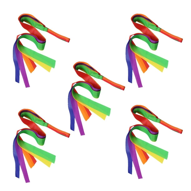 5 pièces 4 m accessoires de danse de ruban de gymnastique de couleur  artistique jouets pour
