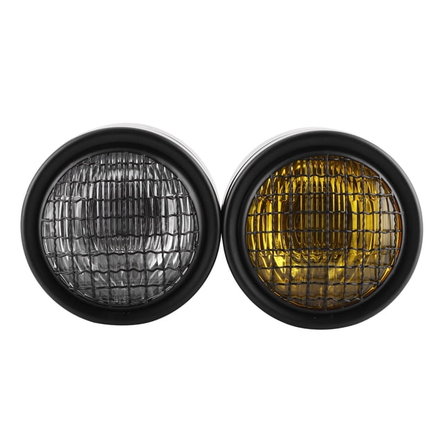 Faro delantero retro de 8,2 pulgadas, redondo, doble luz amarilla y blanca, universal para motocicleta.