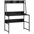 thumbnail image 2 of Computer Desk, 100 x 57.5 cm Heavy Duty Writing Desk with Hutch and Bookshelf, Space Saving Design for Home, Office, Small Spaces, 2 of 5