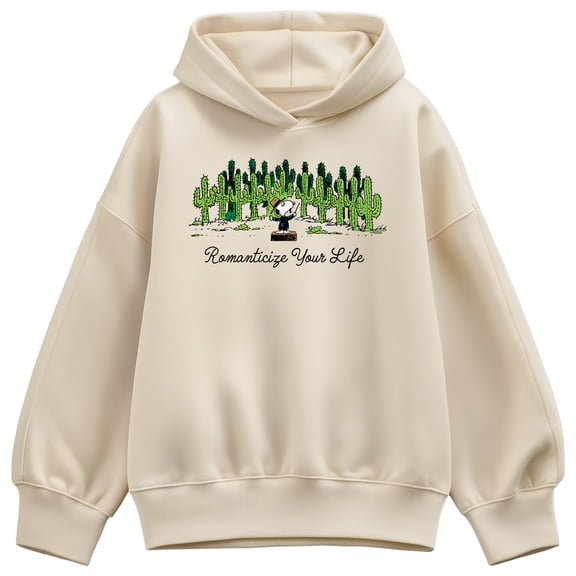 Peanuts - Romanticize Life - Women's Oversized Fleece Hoodie Sweatshirt
