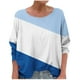 thumbnail image 2 of Ropa de otoño para mujer,Camiseta de mujer, cuello redondo, manga larga, informal, poliéster, estampado liso, corte regular para uso diario, sopatenor, 2 of 7