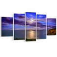 thumbnail image 2 of Moon Reflétant dans la Mer Bleue - Uvre d'Art Moderne sur Toile, 2 of 3