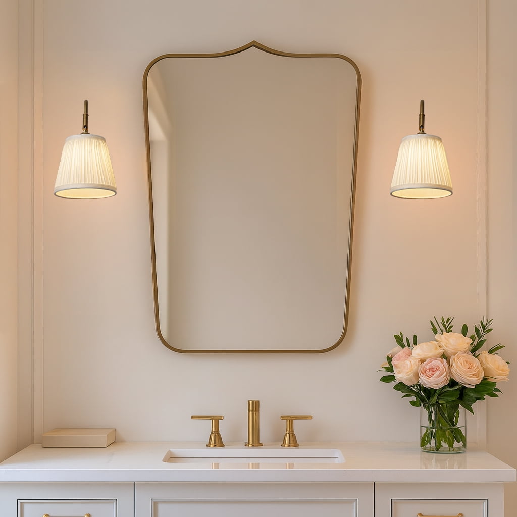 1-Light W6" Vintage Brass Battery Operated Wall Sconces Dimmable Integrated LED Rechargeable Cordless Swing Head Wall Lamp for Bedroom or Corridors