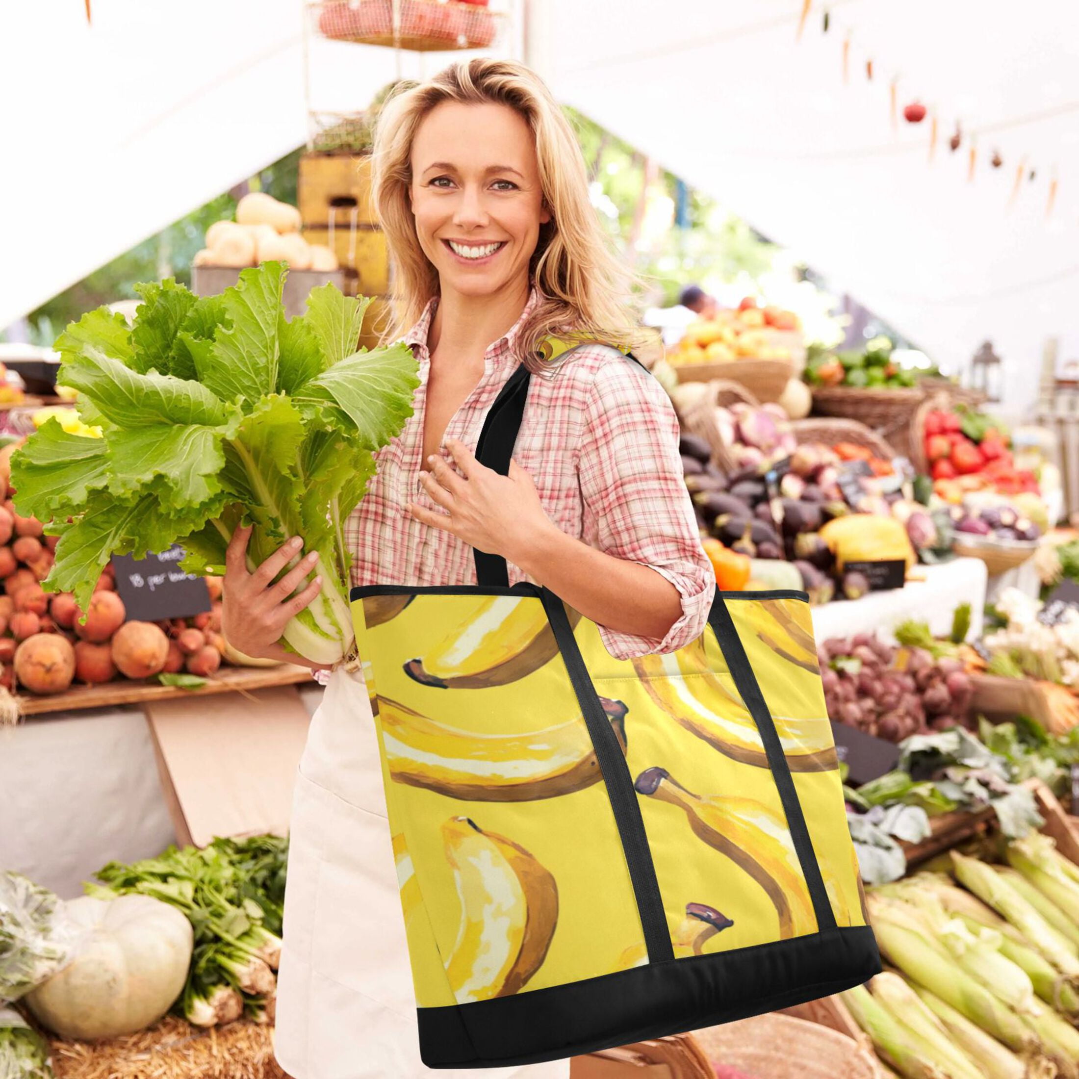 Large Hand-held Ice Pack Picnic Bag Insulation and Refrigeration Suitable for Shopping Picnics and Camping Big Yellow Banana