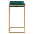 thumbnail image 5 of Nadia Square Padded Seat Bar Stool (Set of 2) Hunter Green and Gold, 5 of 11