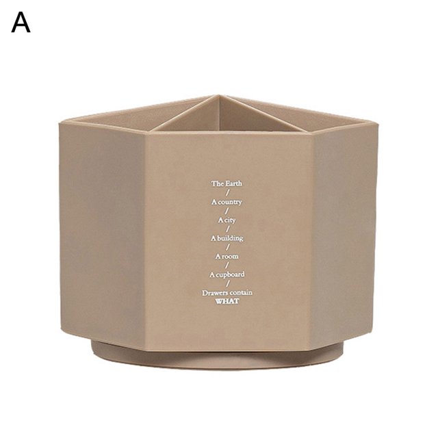 OUSITAID Pen Storage Box Multifunctional Large Capacity Stationery 360 Degree Rotation Pencil Holder Office Supplies