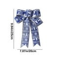 thumbnail image 2 of sruoe Christmas Tree Bows Ribbon, Christmas Tree Decorations Indoor, Xmas Tree Bowknot Ornaments, Wreath, Sequined Bow, Hanging Christmas Tree Topper for Wedding Holiday Party Decoration, Blue, 2 of 6