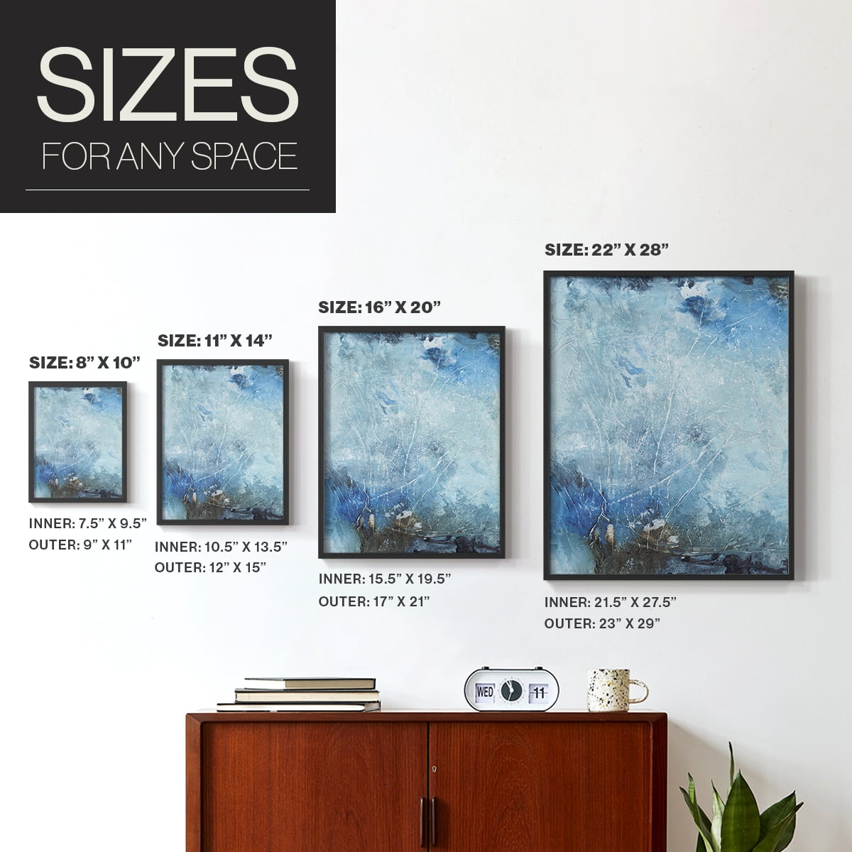 Coastal Seas III Framed Print in Black Solid Wood Framed Print No Nail Hanging