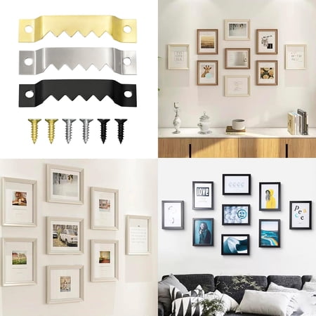 Sawtooth Picture Frame Hangers with Screws Supports 50 Ibs Hanging Hooks for Photo Frames Canvas Artwork Paintings