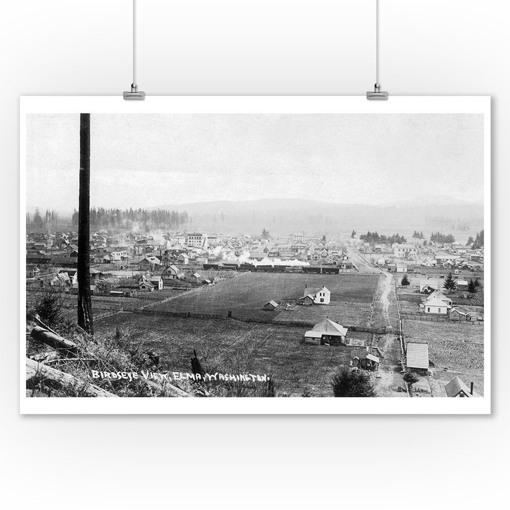 Elma, Washington Aerial View of the Town (9x12 Art Print, Wall Decor