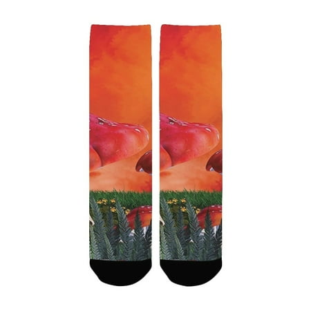 

Mush Decor Mushs Magic Place maginary Clouds Clipart Leaves Poppies Spellbound Women s Custom Socks (Made In USA)