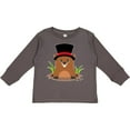 thumbnail image 3 of Inktastic Groundhog Day with Groundhog in Top Hat Boys or Girls Long Sleeve Toddler T-Shirt, 3 of 5
