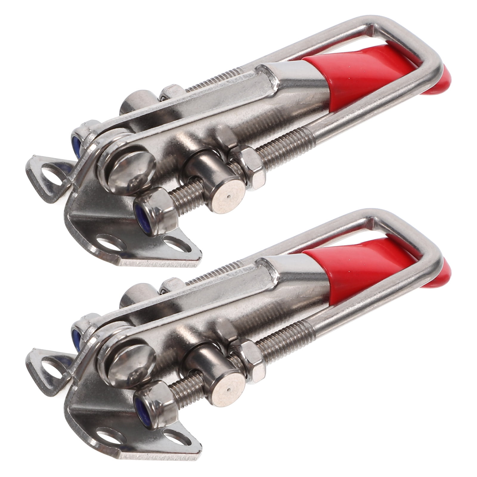 ELAYARD Set of 2 Red Metal Door Locking Clamps 304 Stainless Steel Heavy Duty Fasteners for Industrial Equipment and Toolboxes