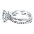 thumbnail image 3 of BERRICLE Sterling Silver Solitaire Wedding Engagement Rings 2.6 Carat Emerald Cut Cubic Zirconia CZ Hidden Halo Ring Set for Women, Rhodium Plated Size 9.5, 3 of 12