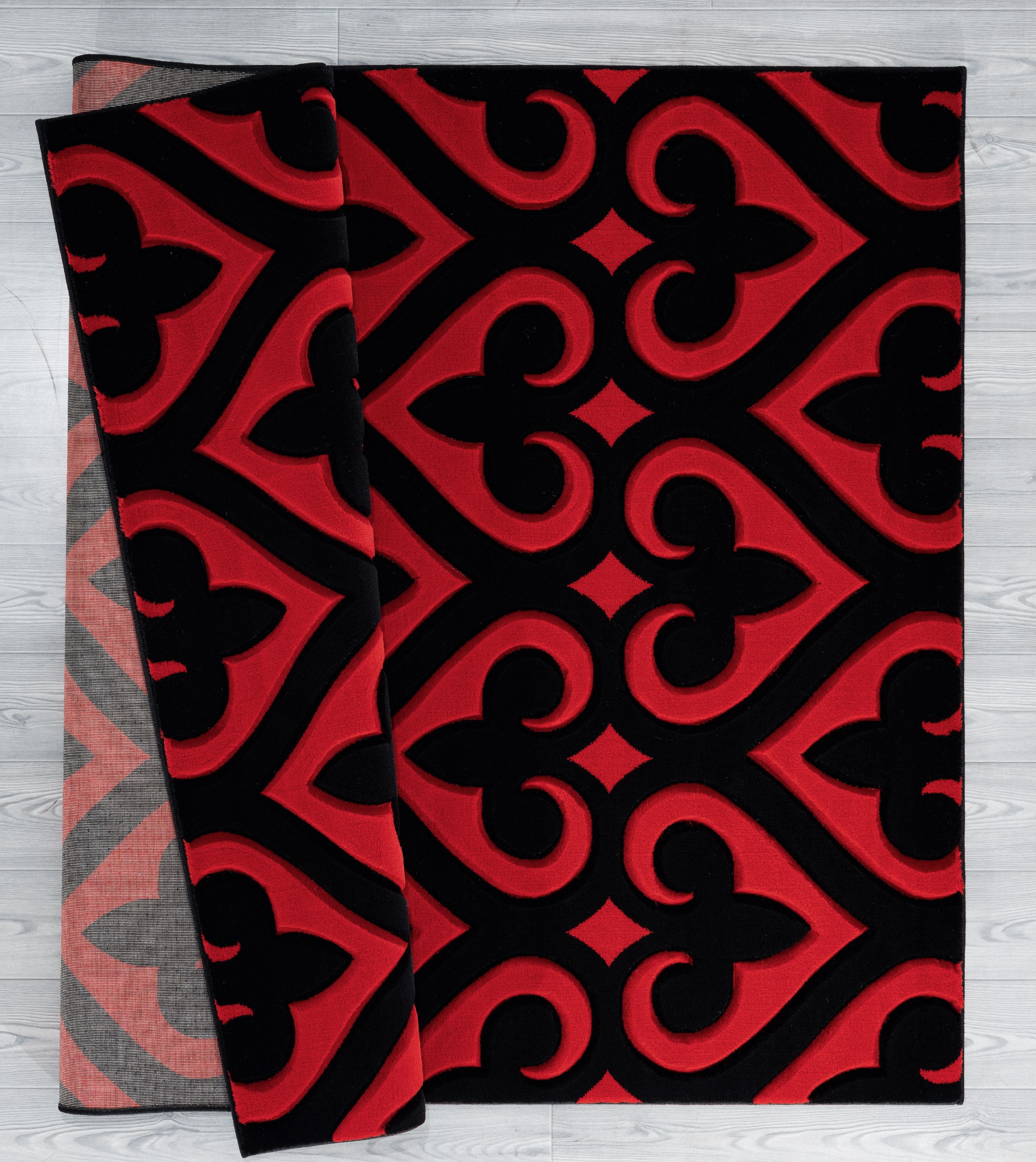 United Weavers Drachma Benachi Modern Geometric Runner Rug, Red, 2'7" x 7'4"
