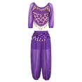 thumbnail image 3 of inhzoy Women Adults 2PCs Belly Dance Outfit Indian Dance Suits Festival Theme Party Dress Up Purple One Size, 3 of 7
