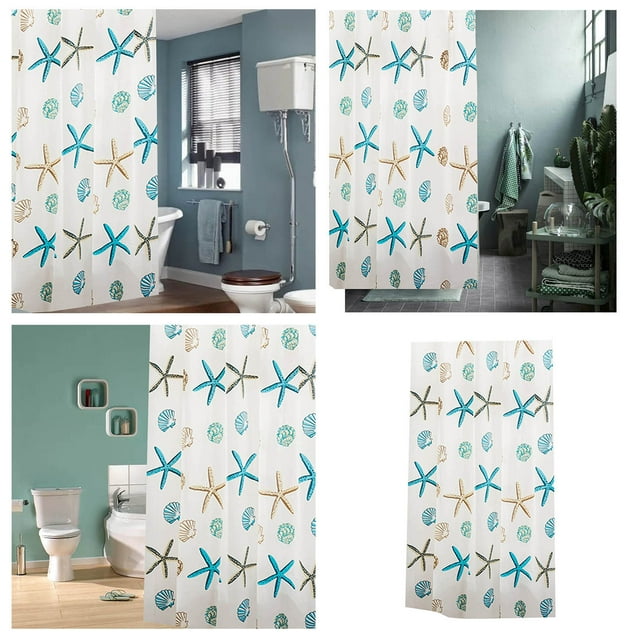Shower Curtain for Bathroom - Water- Polyester Fabric with Dry and Wet Separation Durable Polyester Curtain for Privacy and Quick Drying Easy to Install and Maintain Modern Pattern