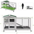 thumbnail image 3 of YODOLLA Indoor Rabbit Hutch with Run, Small Animal Cage with Removable Leak-Proof Tray & Easy-Move Wheels for Rabbits or Guinea Pigs, 3 of 8