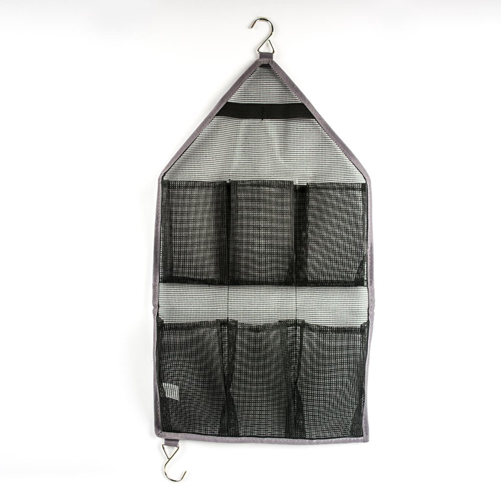 DII Hanging Mesh 6Pocket Bathroom Organizer, 12"x16", Mesh & Polyester