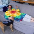 thumbnail image 3 of Rainbow Tie Dye Mandala Pattern Wearable Oversized Blanket,Wearable Blanket Hoodie for Adults,Cozy Hooded Blankets with Super Pockets,Super Warm Fuzzy Pullover for Women & Men, 3 of 6