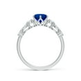 thumbnail image 2 of ANGARA Lab Grown 1.2 Ct Blue Sapphire Diamond Engagement Ring for Women in 14K White Gold (Size-6.5mm) | September Birthstone, Anniversary, Jewelry Gift for Women | Lab-Grown Blue Sapphire Ring, 2 of 8