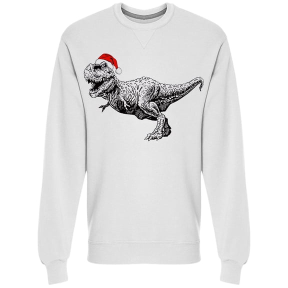 Graphical Dinosaur Hat Sweatshirt Men -Image by Shutterstock, Male XX-Large