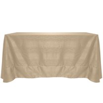 Ultimate Textile (5 Pack) Damask Kenya 90 x 156-Inch Rectangular Tablecloth - Home Dining Collection - Snakeskin Jacquard Design, Sand Beige