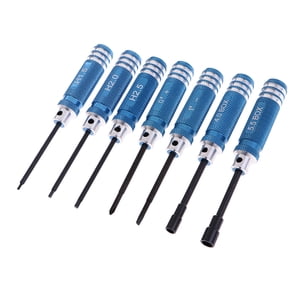 MERIGLARE 7x Mini Repair Screwdriver Hexagon Screw Driver Set RC Model Tool Kit 11.2cm
