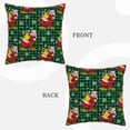 thumbnail image 3 of Fotbe Vintage Santa Skiing Green Plaid Pattern Velvet Decorative Throw Pillow Covers with Elegant Piping, Soft Plush Cushion Cover for Sofa, Bed, Car, Office-16"x16", 3 of 8