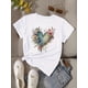 thumbnail image 1 of Home Relaxation] Women's Casual Crew Neck T-Shirt with Humorous Rainbow Polar Bear & Letter Print, "FREE HUGS" Graphic, Polyester Knit Fabric, Medium Stretch, All-Season Comfort Top, 1 of 6