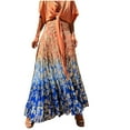 thumbnail image 2 of Wancir Women's Floral Skirts Chiffon A-line Long Tiered Ruffle Boho Midi Skirt, 2 of 9