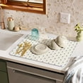 thumbnail image 2 of Beautiful Ditsy Botanical Printed Dish Drying Mat by Drew Barrymore, Green, 18"x24", 2 of 5
