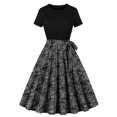 thumbnail image 1 of Vestido de Manga Larga Impreso Vestido Casual con Cuello en V para las Mujeres, Moda Verano Y Primavera de Uso Diario, Vestido Corto de Verano, 1 of 6