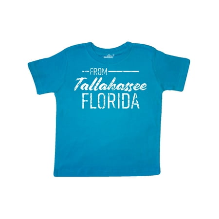 

Inktastic From Tallahassee Florida in White Distressed Text Gift Toddler Boy or Toddler Girl T-Shirt