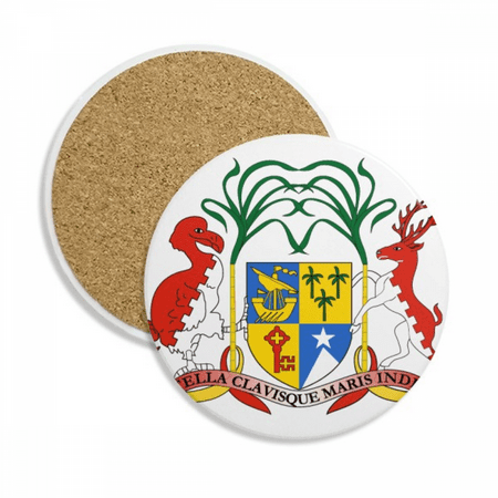 

Mauritius Africa National Emblem Coaster Cup Mug Tabletop Protection Absorbent Stone