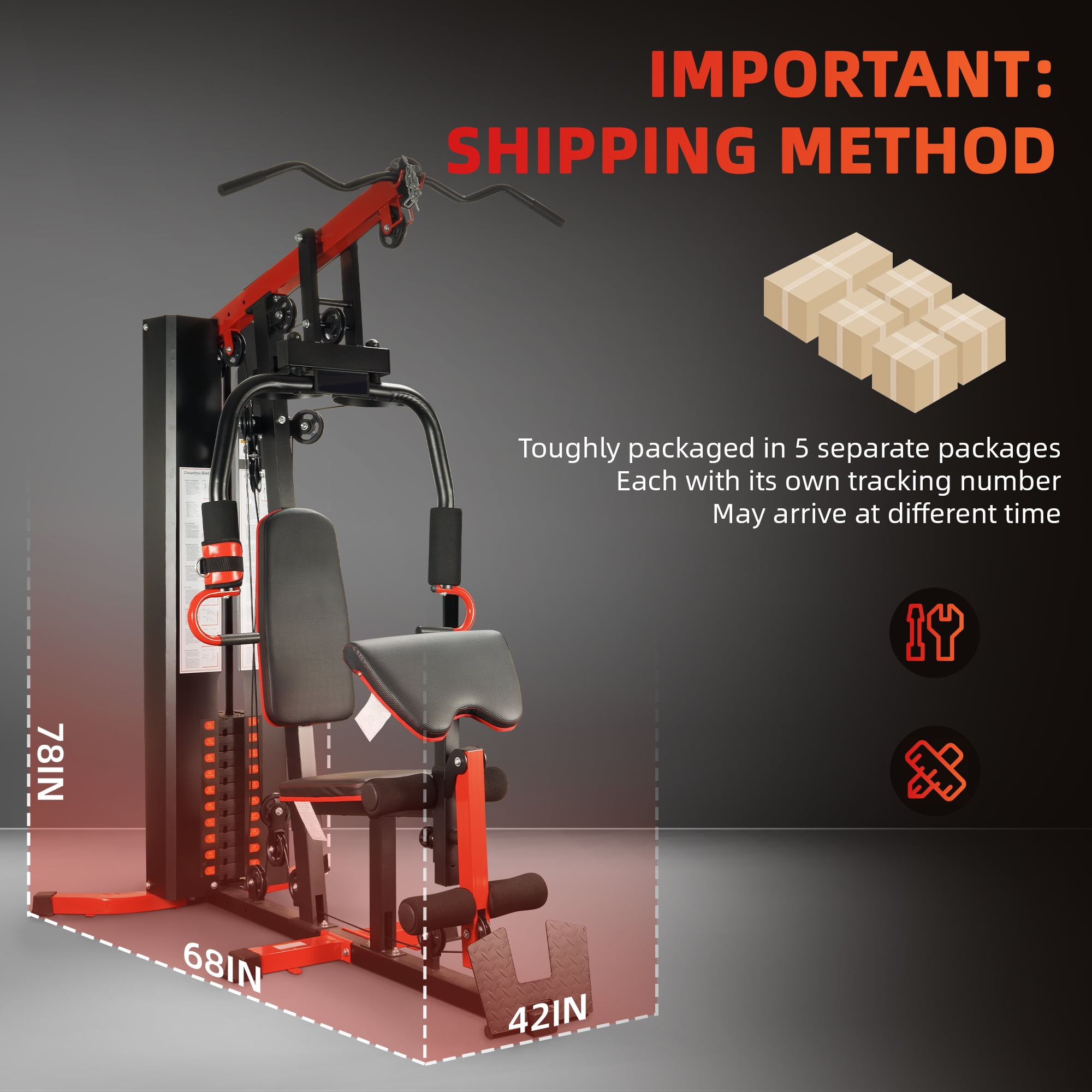 Signature Fitness LX750/LX760 Multifunctional Home Gym Trainer – Full-Body Workout Station with 122.5LB Weight Stack, Includes Installation Video
