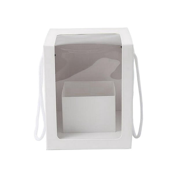 Square Gift Paper Boxes with Handle Portable with Liner Baby