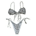 thumbnail image 3 of Swimsuits for Women,Women's Bikini Set Swimsuit Two Piece Filled Soild Swimwear Beachwear Gray L(L), 3 of 4