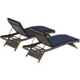 thumbnail image 5 of Malibu Brown Wicker Reclining Chaise Lounge (Set of 2), 5 of 6
