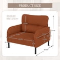 thumbnail image 3 of Modern Accent Chair,Armchair,Corduroy Fabric Sofa Chairs,Upholstered Armchair for Living Room,Bedroom,Office,Orange, 3 of 7