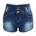 thumbnail image 3 of Wlynlyn Denim Shorts for Women Stretchy High Waisted Jean Shorts Butt Lifting Ripped Tight Shorts, 3 of 5