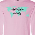 thumbnail image 4 of Inktastic Adventure Awaits Teal World Map Long Sleeve T-Shirt, 4 of 5