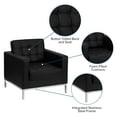thumbnail image 5 of Flash Furniture HERCULES Lacey Series Contemporary Black LeatherSoft Chair with Stainless Steel Frame, 5 of 11