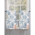 thumbnail image 3 of Coral Coastal Tier Curtains 45 Inches Long, Summer Beach Starfish Nautical Shell Window Treatment Curtain Drapes, Small Curtain Drapes for Bathroom Laundry Room, 27.5"x45", 2 Panels, 3 of 7