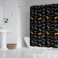thumbnail image 2 of Colorful Games Text Black Pattern Shower Curtain 72"x84" ,Bathroom Decorative Shower Curtains Set with 12 Hooks,Modern Waterproof Washable Shower Curtain, 2 of 6