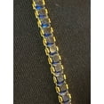 thumbnail image 6 of Gorgeous 14.20 Cts Princess Shape Blue Sapphire Unisex Tennis Bracelet In Hallmark 14K Yellow Gold, 6 of 13