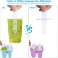 thumbnail image 4 of Molde de silicona para paletas de 6 celdas y 2 formas, molde para paletas para niños, molde de silicona para paletas con palito, cepillo y embudo, molde reutilizable para paletas de H, 4 of 5