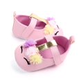 thumbnail image 5 of Sunisery Baby Girls Flower Unicorn Shoes PU Leather Shoes Soft Sole Crib Shoes First Walkers 0-18M, 5 of 6